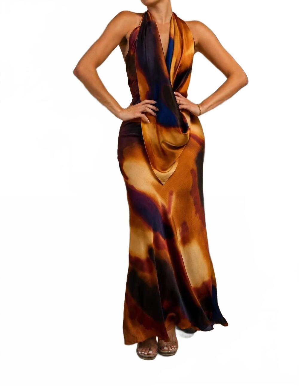 NEW PRIVY sienna open back maxi dress in royal